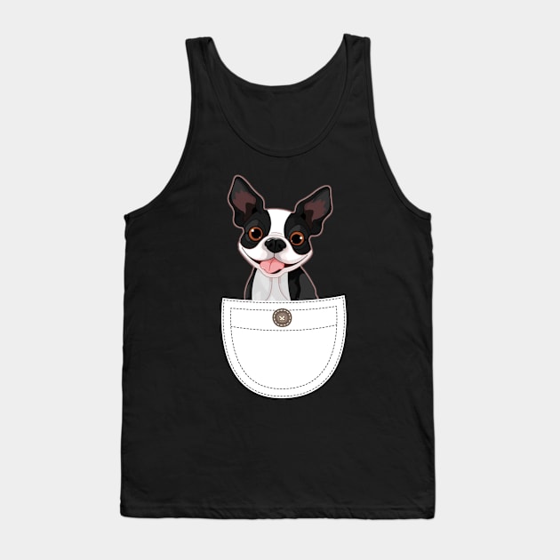 Cute Boston Terriers in Pocket Tee Boston Terriers Dog Lover Tank Top by nevilleanthonysse